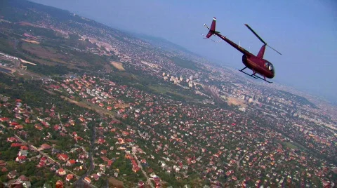 Helicopter flying Stockbeeldmateriaal 521628