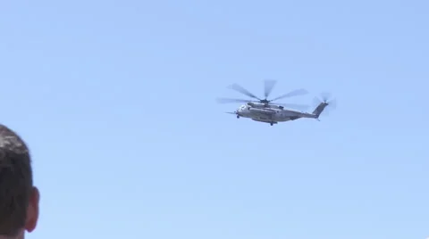 Helicopter flying by Stock Footage 57691537