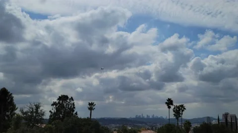 Helicopter flying by Glendale, CA Stock Footage 236330615