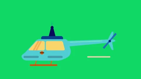 Helicopter is flying in green background 4k animation video clip Stock Footage 242444246