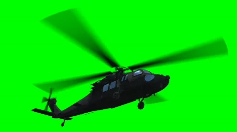 Helicopter flying on green screen Stock Footage