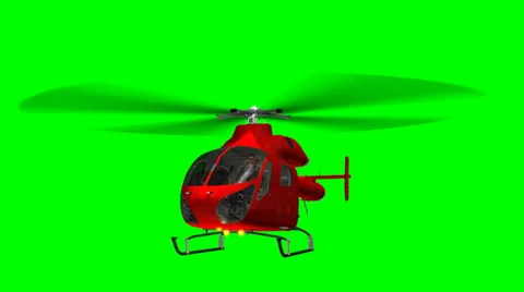 Helicopter flying - green screen Vídeo Stock 35523144