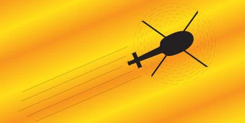 Helicopter Flying Illustrazione stock