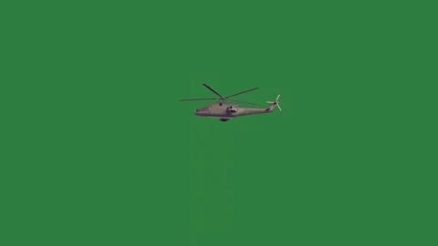 Helicopter flying over and in the sky on through air figure Stock Footage 335978203