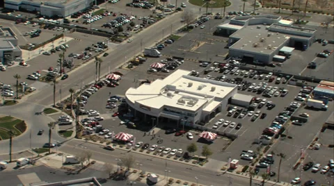 HELICOPTER FLYING OVER AUTO MALL 2 Stock Footage 39415595