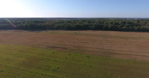 Helicopter Flying Over Field Stock Footage 318388626