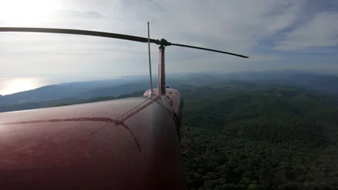 Helicopter flying over the forest 004 Stock Footage 131166265