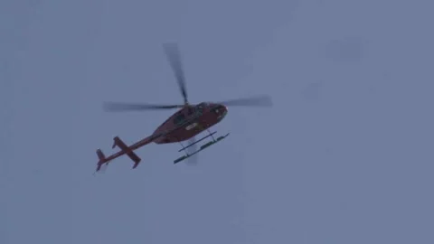 Helicopter Flying Over Hudson River Stock Footage 306963901