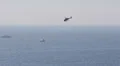 Helicopter Flying Over Mediterranean Sea Water Camera Follow Panorama Panoramic HD Footage