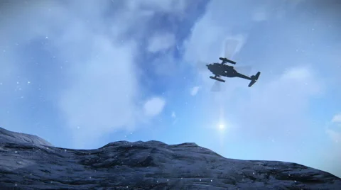 Helicopter flying over a mountain Stock Footage 40843288