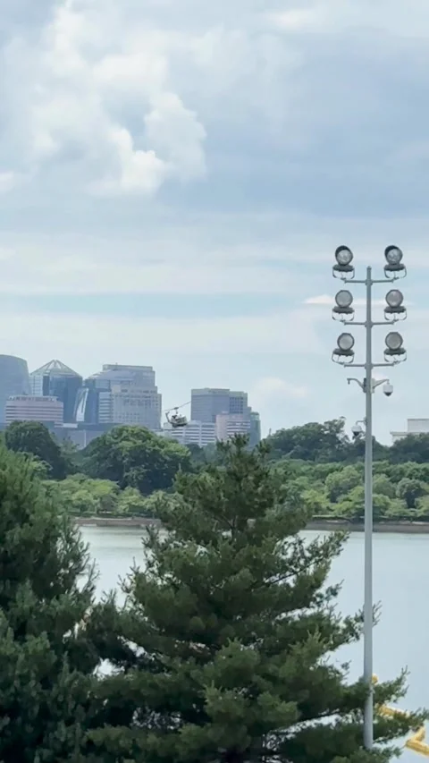 Helicopter Flying Over Washington DC Stock Footage 316979829