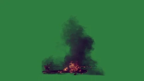 A helicopter flying in the sky on green screen and with an image of dragon it Vídeo Stock 335130419