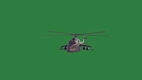 A helicopter flying in the sky on green screen and through air frame gesture Stock Footage 335992402