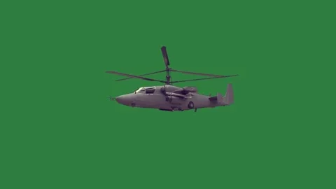 A helicopter flying in the sky on green screen and through air elements frame Stock Footage 335992421