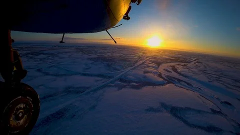 Helicopter flying in the sun Stock Footage 99410758