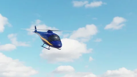 Helicopter Flying Through Daytime Sky Stock Footage 222222805