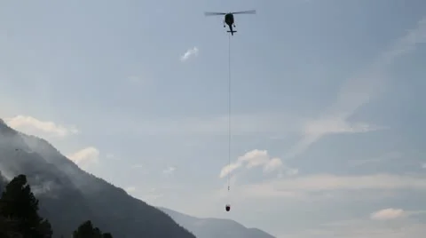 Helicopter Forest Firefighting Stock Footage 12746425