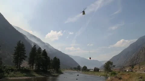 Helicopter Forest Firefighting Video stock 12746513