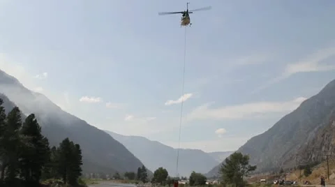 Helicopter Forest Firefighting Stock Footage 12746774
