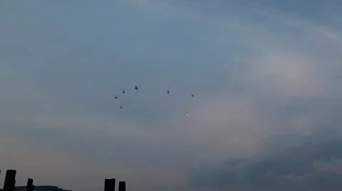 Helicopter Formation Flyover Video stock 11335349