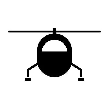 Helicopter front silhouette icon. Vector. Illustrazione stock