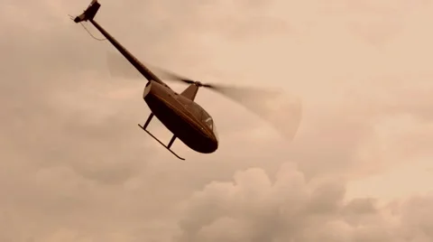 Helicopter gloomy sky Stock Footage 47912460