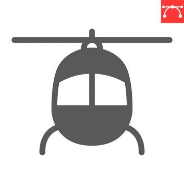 Helicopter glyph icon Illustrazione stock