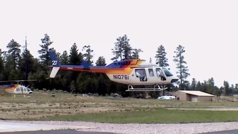 Helicopter for Grand Canyontour Stock Footage 81576844