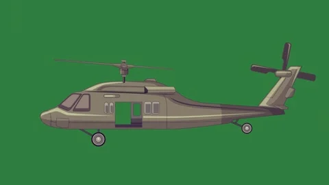 A helicopter on green background and Stock Footage 337029030