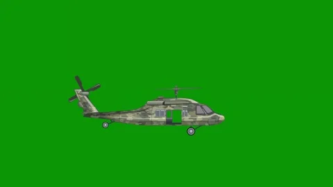 Helicopter green screen flying animated chromakey background design figure scene Stock Footage 314067343