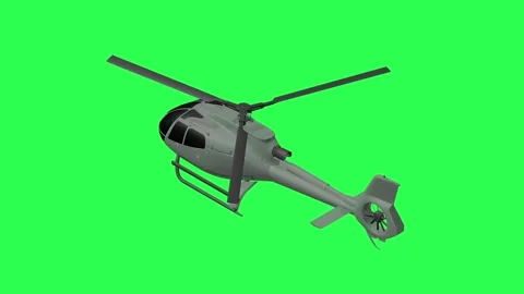 Helicopter green screen loop.Isometrically Stock Footage 194481987