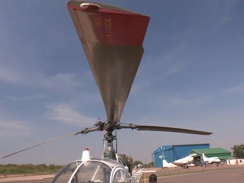 Helicopter on ground (Alouette) Video stock 84730430