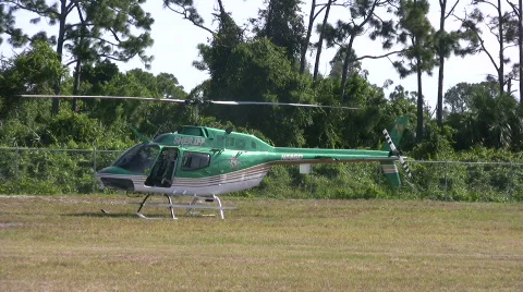Helicopter on the ground Stock Footage 88979