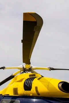 The helicopter is on the ground Stock Photos