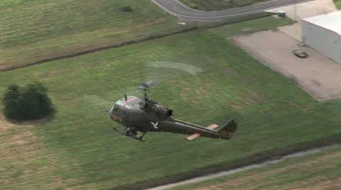 Helicopter gunship flying, shot from above 스톡 동영상 45342579