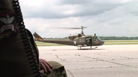 Helicopter Gunships take off Video stock 45424366