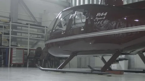 Helicopter in hangar Stock Footage 81264526