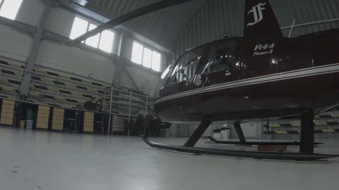 Helicopter in hangar Stock Footage 81264532