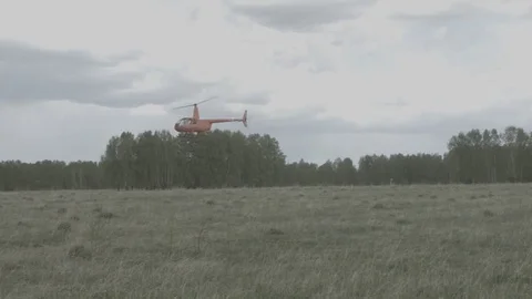 Helicopter in hangar Stock Footage 81393235