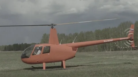 Helicopter in hangar Stock Footage 81393706
