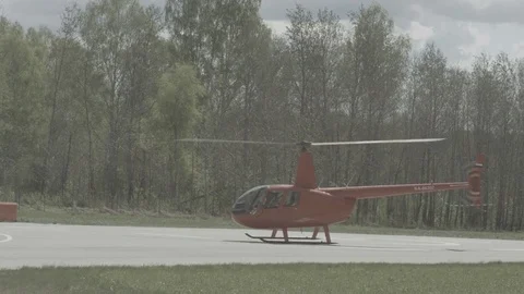 Helicopter in hangar Stock Footage 81394089