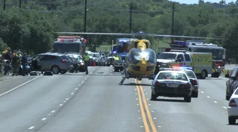Helicopter on Highway 71 Stock Footage 10572913
