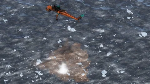 Helicopter hovering over the freezing sea in Antarctica 스톡 동영상 67554239