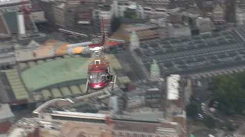 Helicopter Hovering Over London Stock Footage 47853258