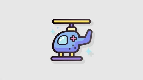Helicopter icon animation alpha Stock Footage 158134862
