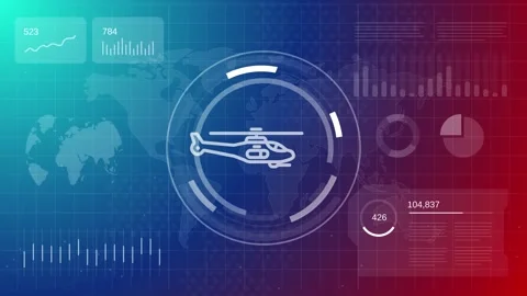 Helicopter icon animation symbolizing aviation and transportation Stock Footage 325069171