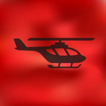 Helicopter icon on blurred background Stock Illustration