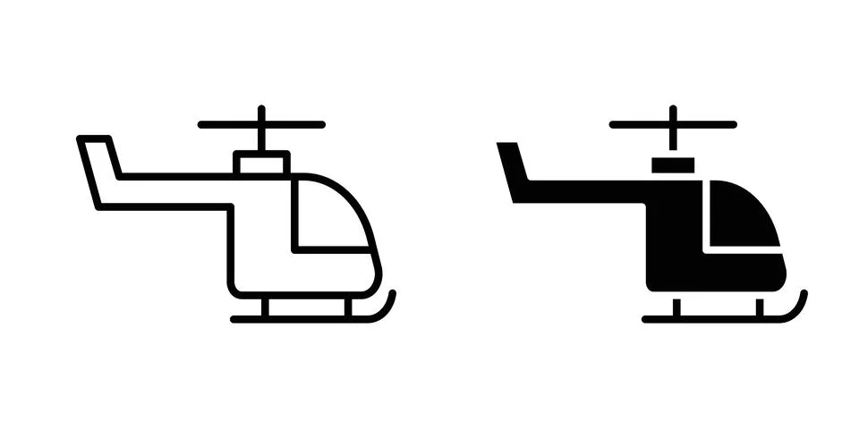 Helicopter icon for design projects and web UI Stock Illustration