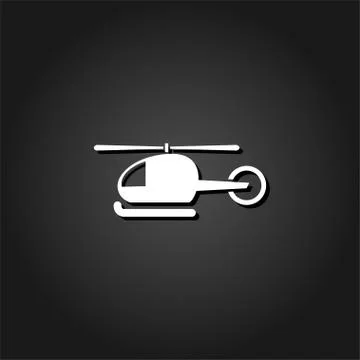 Helicopter icon flat Stock Illustration