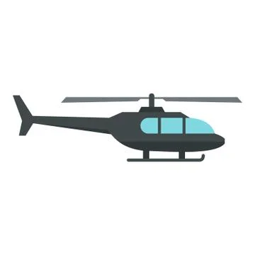 Helicopter icon, flat style Stock Illustration